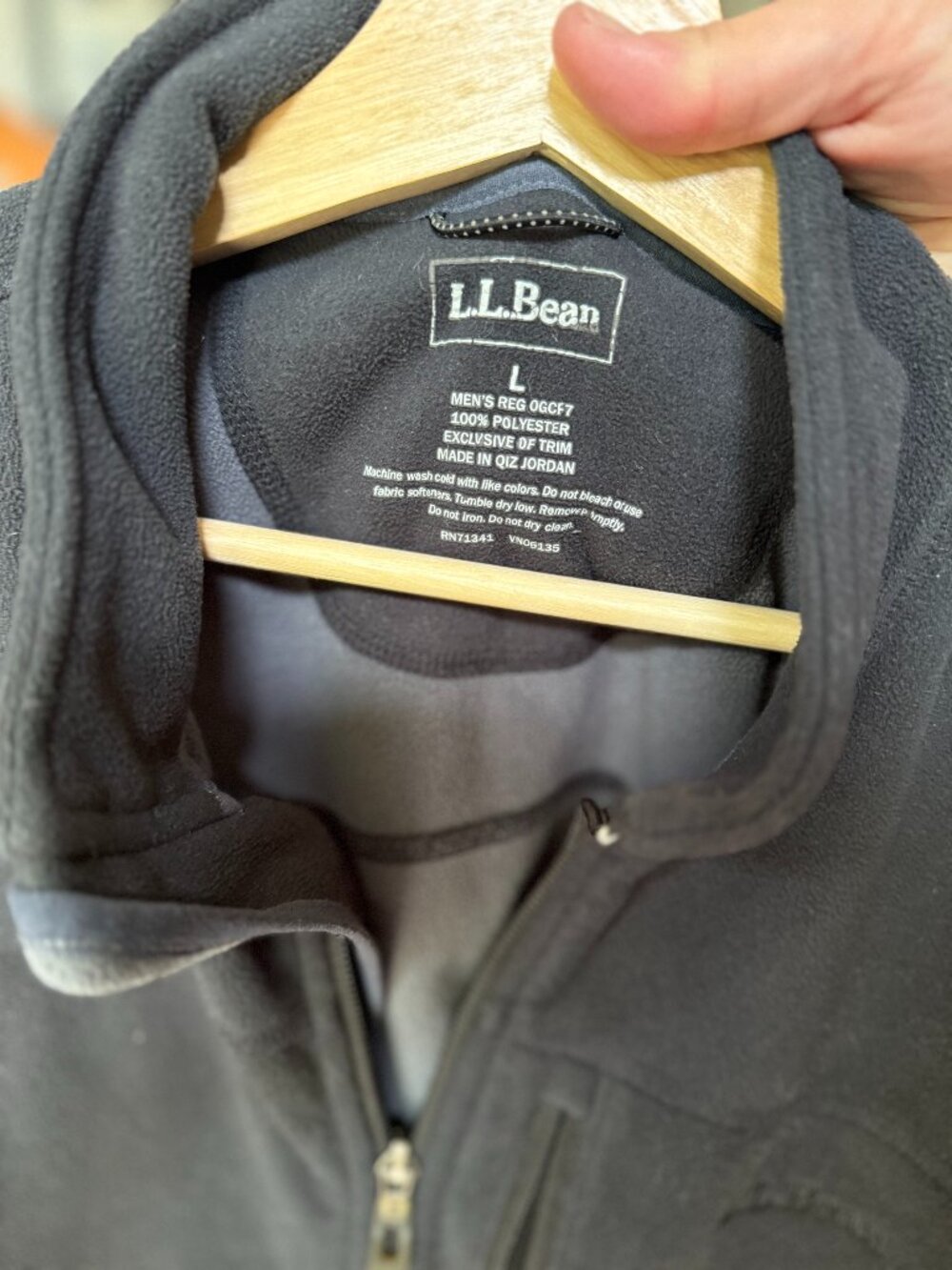 L.L. Bean Mens Large Fleece Zip Up w/ Zip Up Pockets